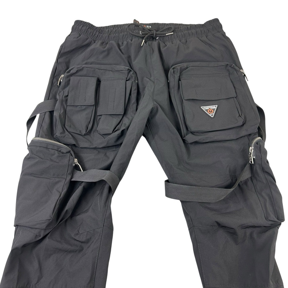Life Code Progress Cargo Pants Mens XL Streetwear Windbreaker Tactical Black